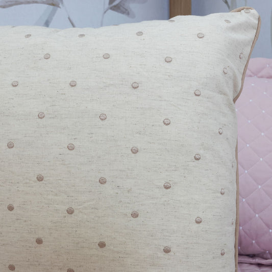 Capa de Almofada Linho Poá 50cm x 50cm - Bege