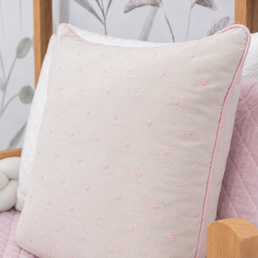 Capa de Almofada Linho Poá 50cm x 50cm - Rosa Nuvem