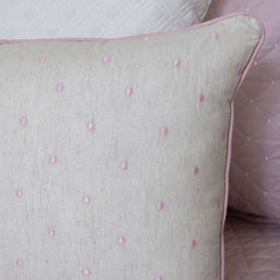 Capa de Almofada Linho Poá 50cm x 50cm - Rosa Nuvem