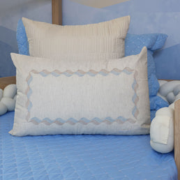 Capa de Almofada Linho Onda 60cm x 40cm - Azul Claro