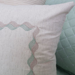Capa de Almofada Linho Onda 60cm x 40cm - Verde Malva