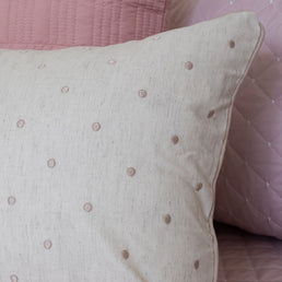 Capa de Almofada Linho Poá 60cm x 40cm - Bege