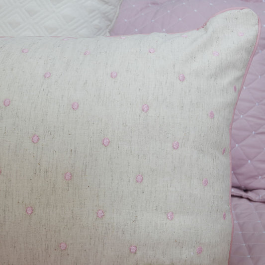 Capa de Almofada Linho Poá 60cm x 40cm - Rosa Nuvem