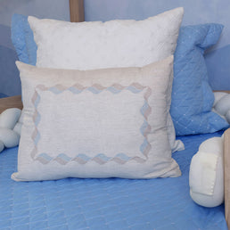 Almofada Retangular Linho Onda 45cm x 35cm - Azul Claro