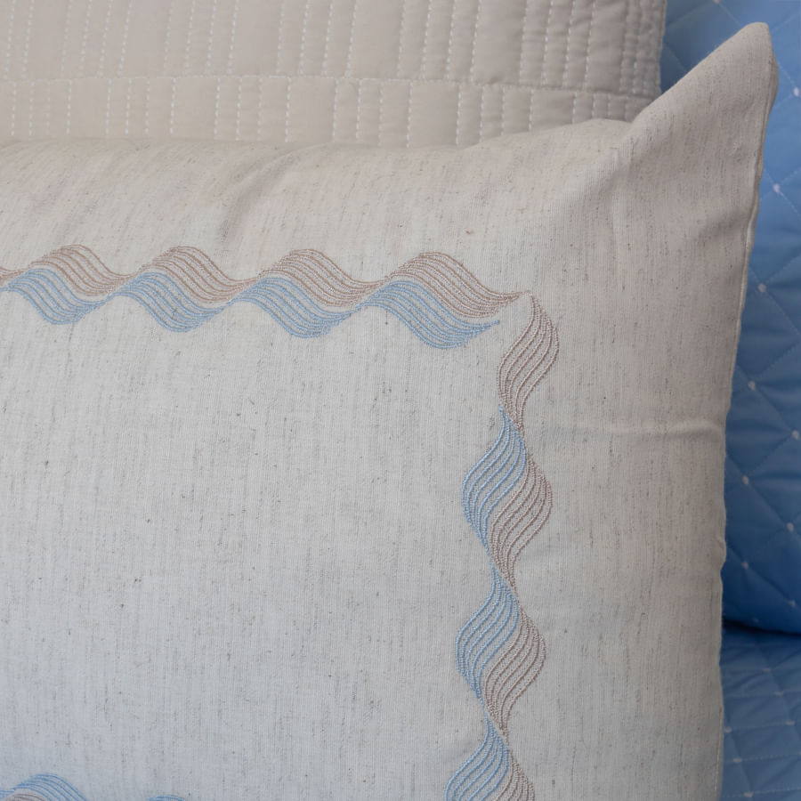 Almofada Retangular Linho Onda 45cm x 35cm - Azul Claro