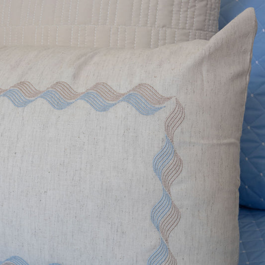 Almofada Retangular Linho Onda 45cm x 35cm - Azul Claro