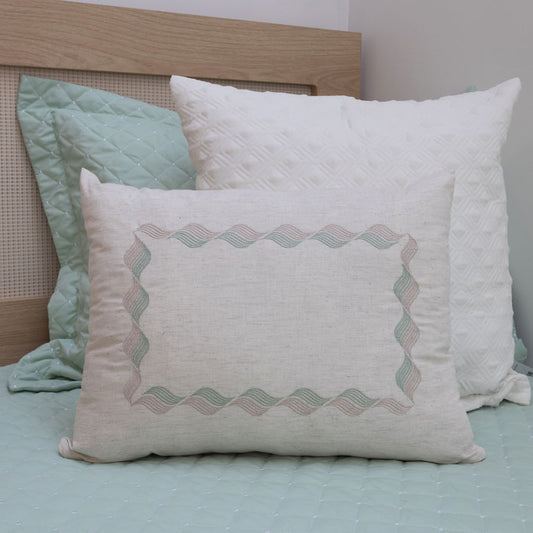Almofada Retangular Linho Onda 45cm x 35cm - Verde Malva