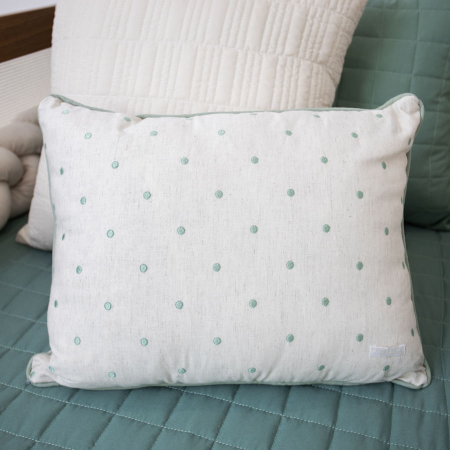 Almofada Retangular Linho Poá 45cm x 35cm - Verde Malva