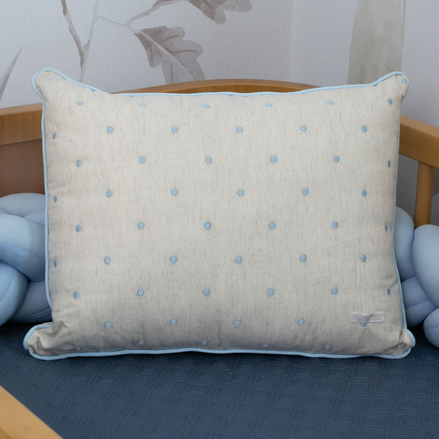 Almofada Retangular Linho Poá 45cm x 35cm - Azul Claro