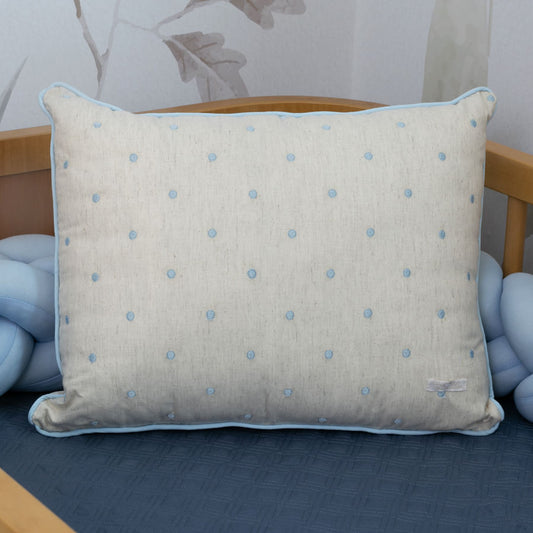 Almofada Retangular Linho Poá 45cm x 35cm - Azul Claro