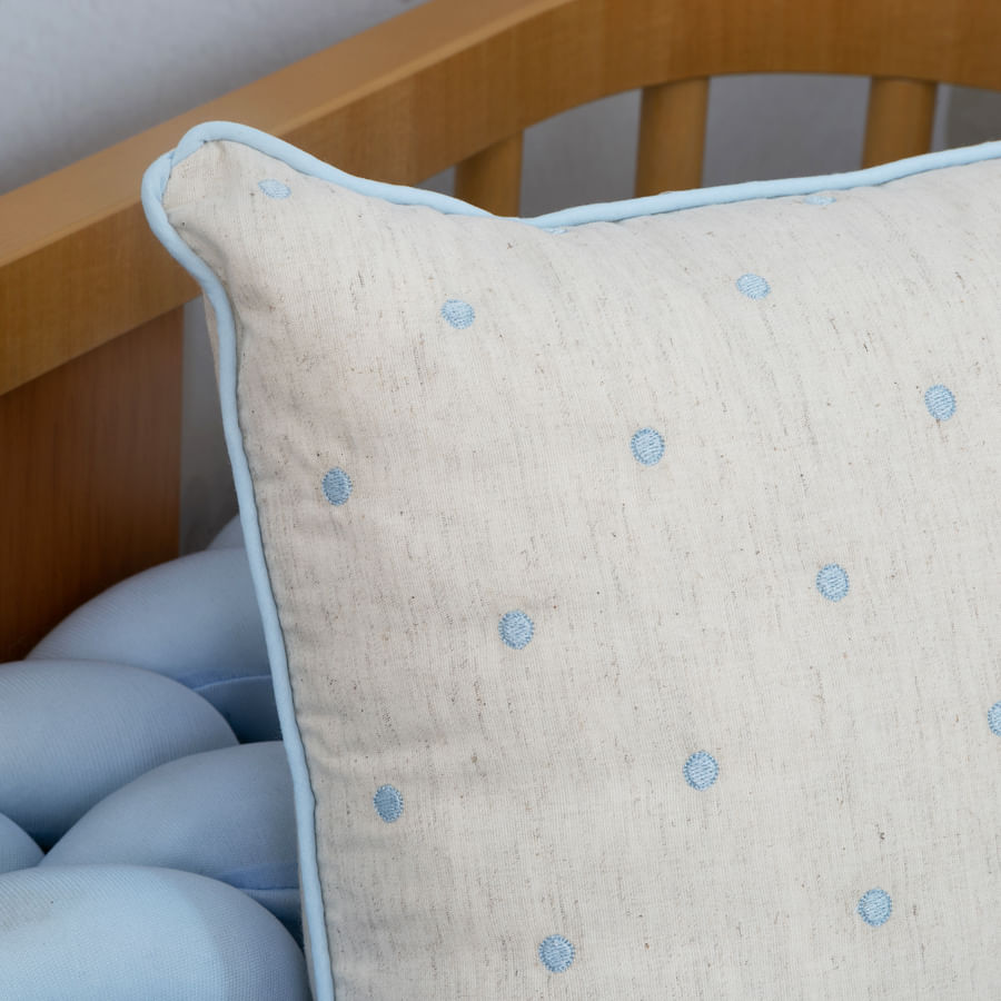 Almofada Retangular Linho Poá 45cm x 35cm - Azul Claro