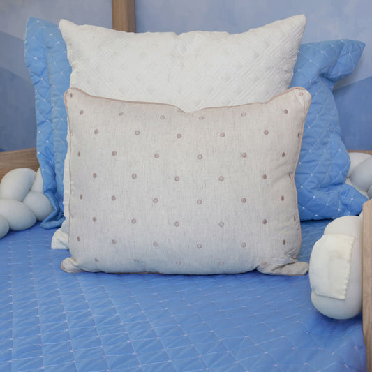 Almofada Retangular Linho Poá 45cm x 35cm - Bege