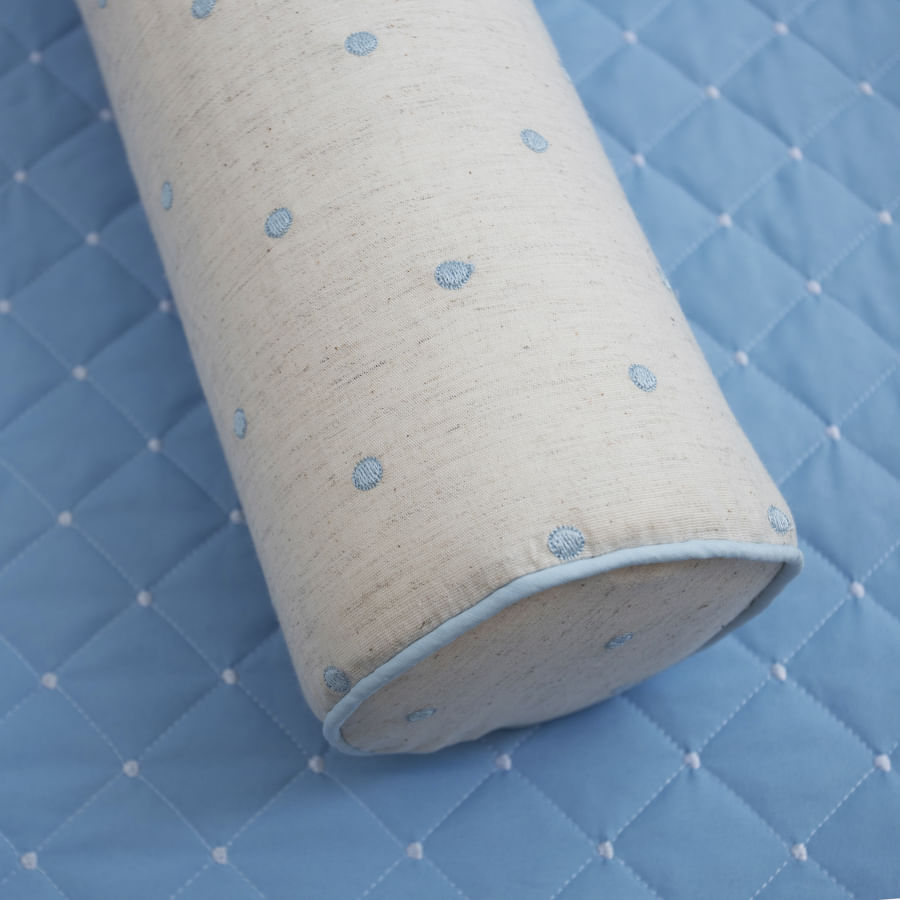 Kit 4 Rolos Linho Poá - Azul Claro