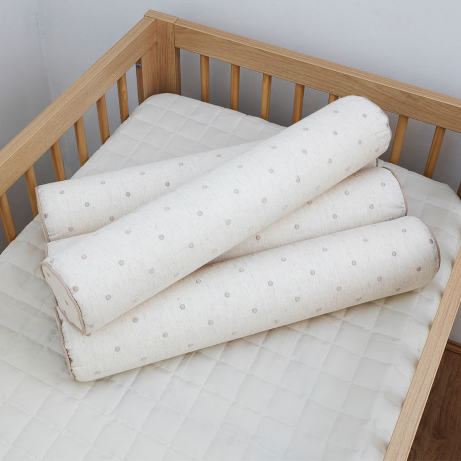 Kit 4 Rolos Linho Poá - Bege