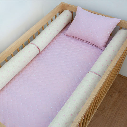 Kit 4 Rolos Linho Poá - Rosa Nuvem