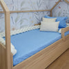 Colcha Solteiro Com Elástico Quadradinho Poá - Azul Claro