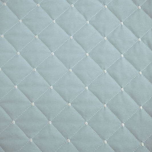 Colcha Solteiro Com Elástico Quadradinho Poá - Verde Malva