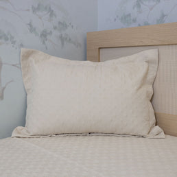 Porta Travesseiro Solteiro Losango - Bege