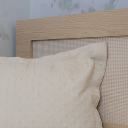 Porta Travesseiro Solteiro Losango - Bege