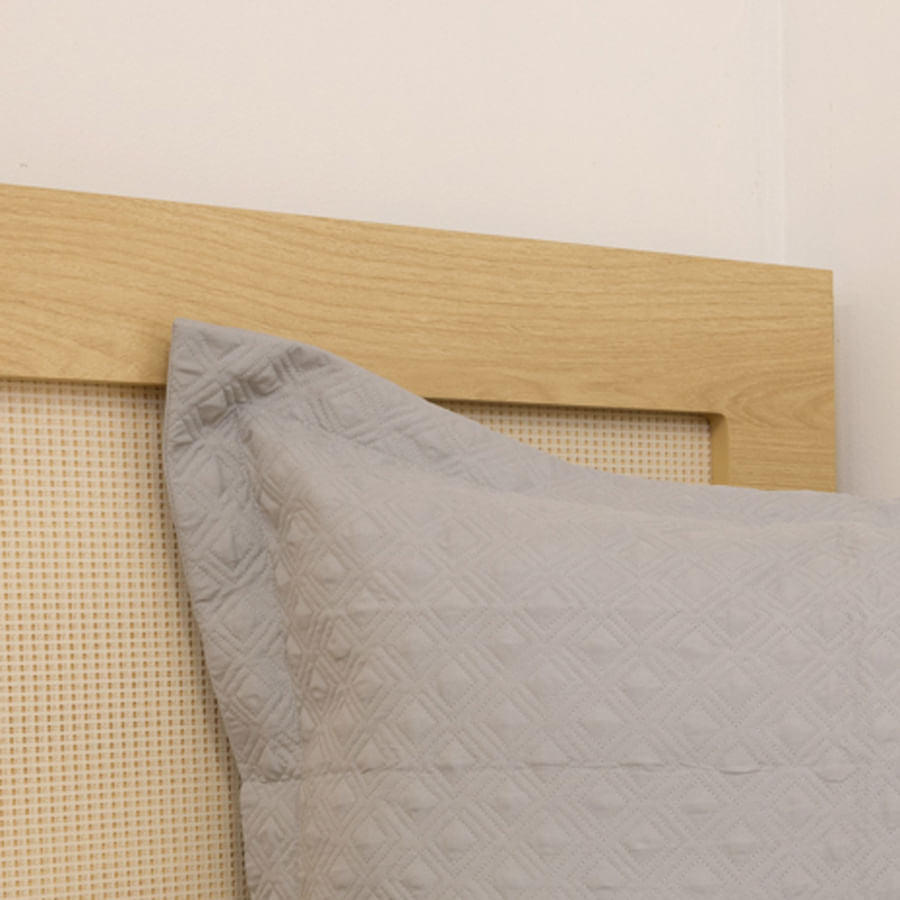 Porta Travesseiro Solteiro Losango - Cinza