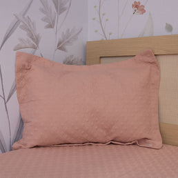 Porta Travesseiro Solteiro Losango - Rosa Chá