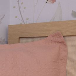 Porta Travesseiro Solteiro Losango - Rosa Chá