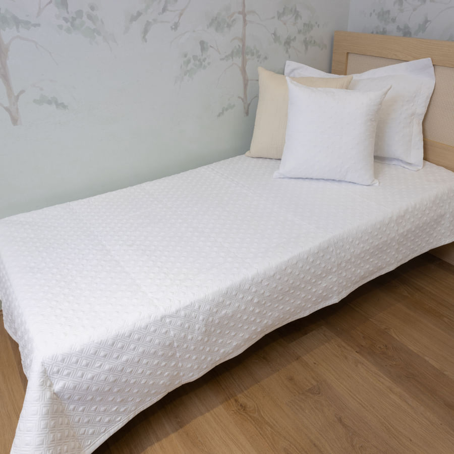 Kit Colcha Losango 2 Peças - Branco