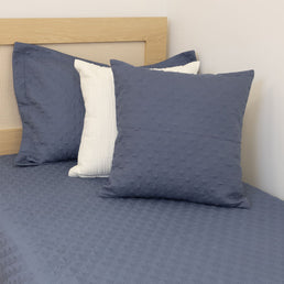 Kit Colcha Losango 2 Peças - Azul Jeans