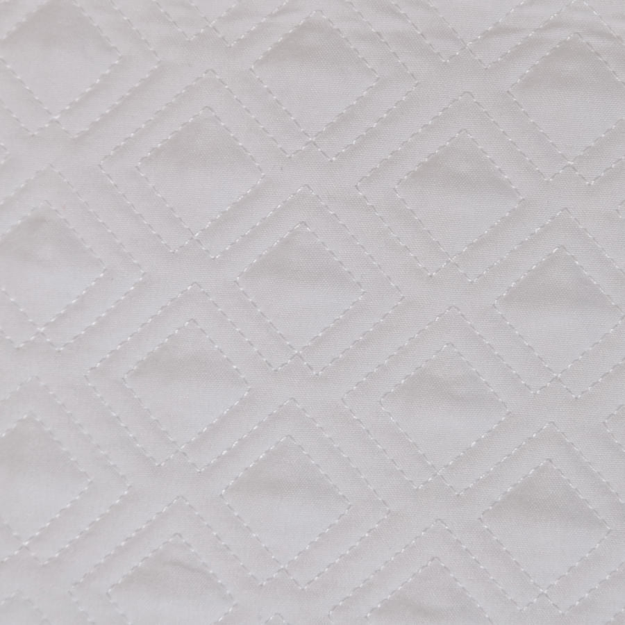 Colcha Solteiro Com Elástico Losango - Branco