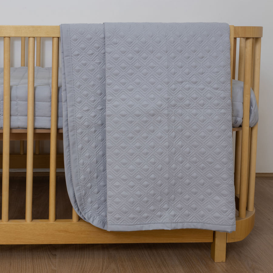 Colcha Para Berço Losango - Cinza