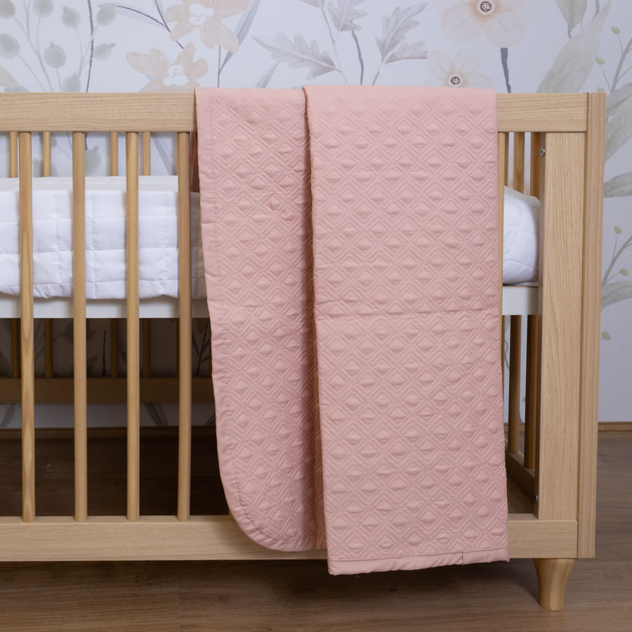 Colcha Para Berço Losango - Rosa Chá