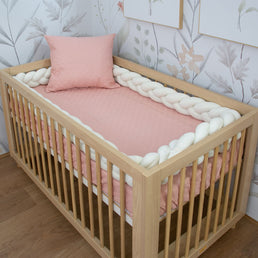 Colcha Com Elástico Para Berço Losango - Rosa Chá