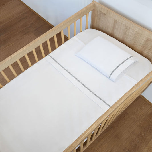 Lençol de Berço Corrente 3 Peças - Cinza