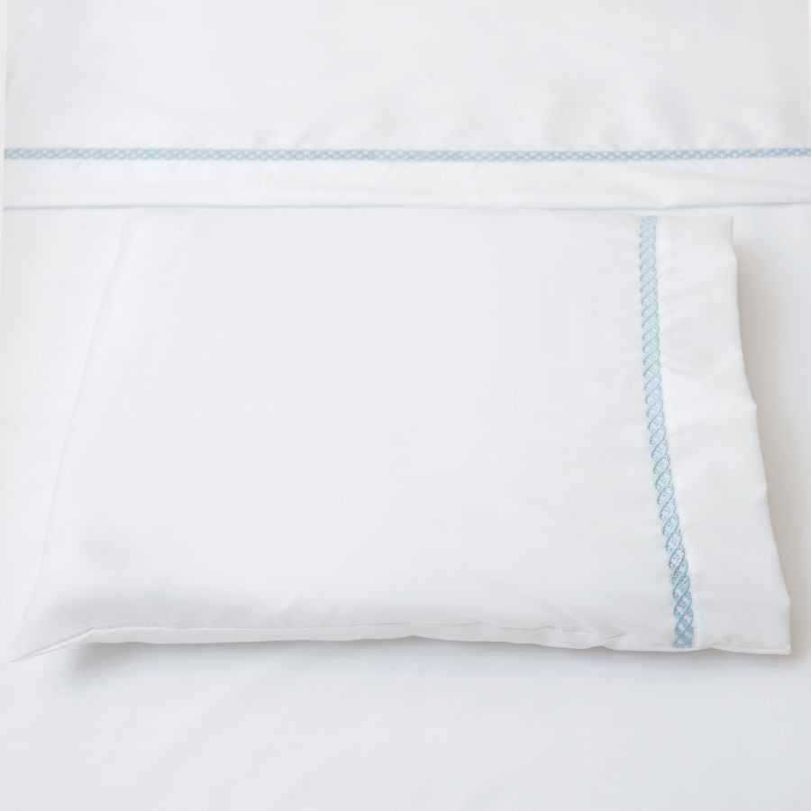 Lençol de Berço Corrente 3 Peças - Azul Jeans