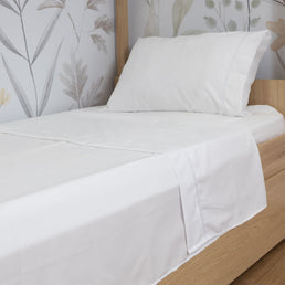 Lençol de Solteiro Corrente 3 Peças - Branco