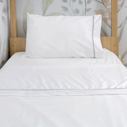 Lençol de Solteiro Corrente 3 Peças - Cinza