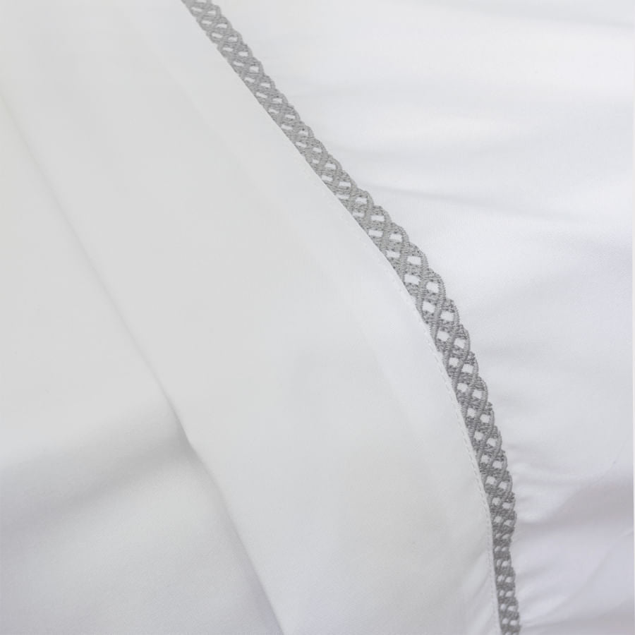 Lençol de Solteiro Corrente 3 Peças - Cinza