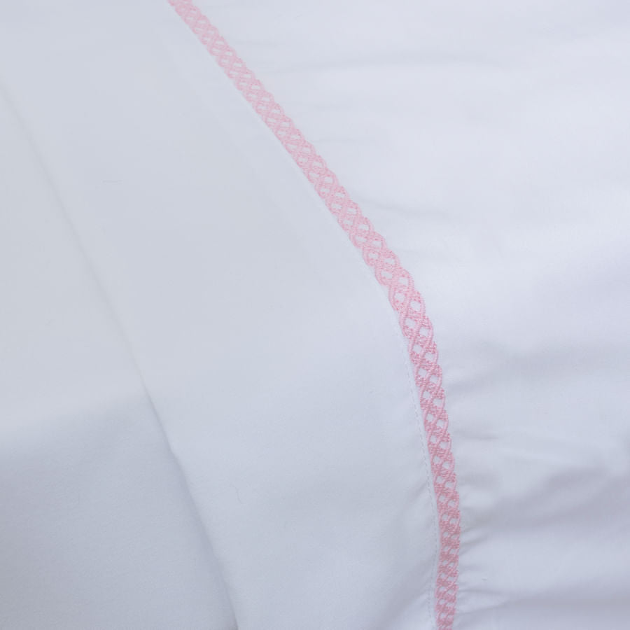 Lençol de Solteiro Corrente 3 Peças - Rosa Chá