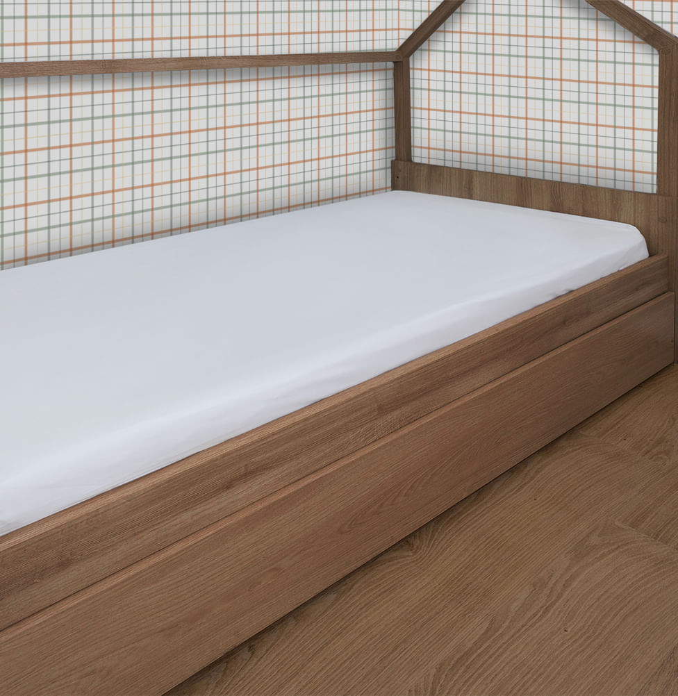 Lençol de Solteiro Acetinado Com Elástico - Branco