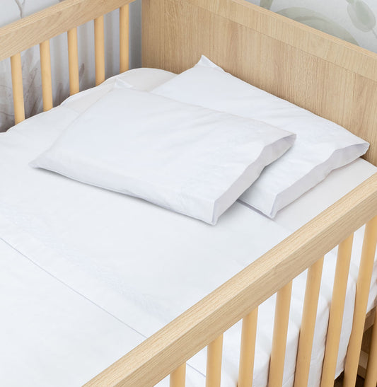 Kit Fronhas de Berço Acetinado 2 Peças - Branco