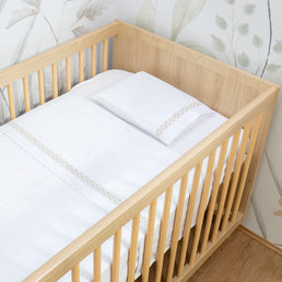 Lençol de Berço Losango 3 Peças - Bege