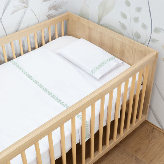 Lençol de Berço Losango 3 Peças - Verde