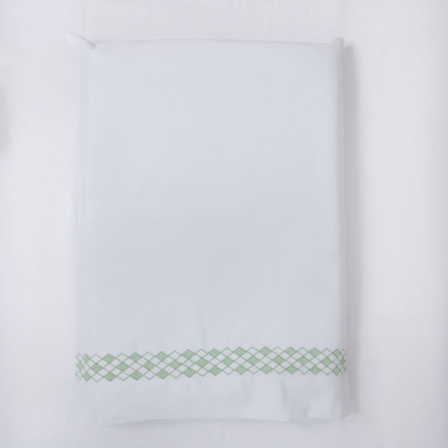 Lençol de Berço Losango 3 Peças - Verde