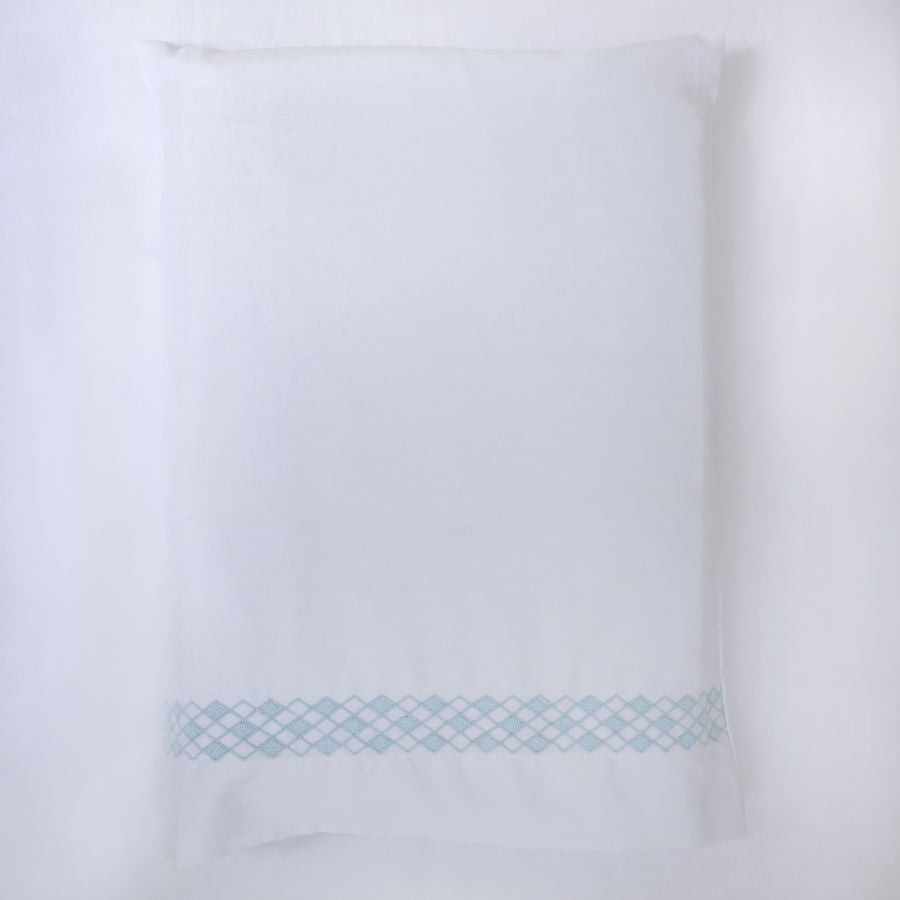 Lençol de Berço Losango 3 Peças - Azul Jeans