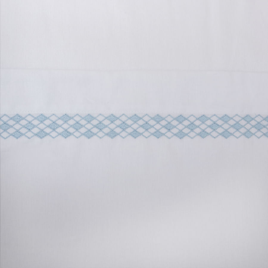 Lençol de Berço Losango 3 Peças - Azul Jeans