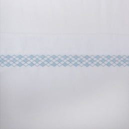 Lençol de Berço Losango 3 Peças - Azul Jeans