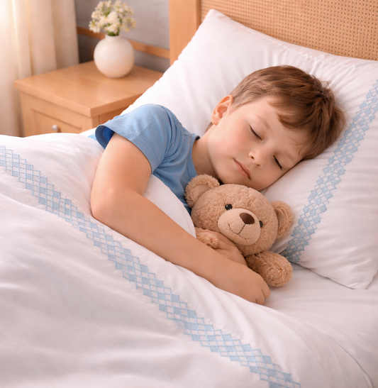 Lençol de Solteiro Losango 3 Peças - Azul Jeans