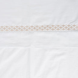 Lençol de Solteiro Losango 3 Peças - Bege