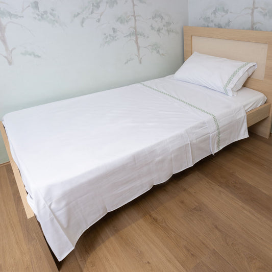 Lençol de Solteiro Losango 3 Peças - Verde