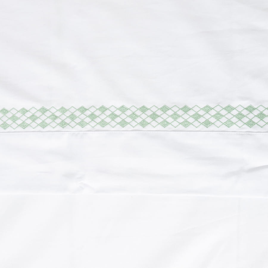 Lençol de Solteiro Losango 3 Peças - Verde